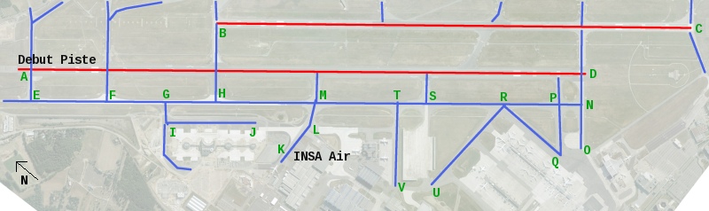 Schéma de l'aéroport Toulouse-Blagnac